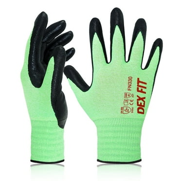 DEXFIT FN330 Green Multipurpose Nitrile Coated Work Gloves (Firm Grip, Durable, Medium) - 3 Pairs