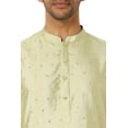 thumbnail image 5 of In-Sattva Men's Festive Rich Embellished Handcrafted Knee-Length Kurta Tunic; Sunny Pista Green; MD, 5 of 6