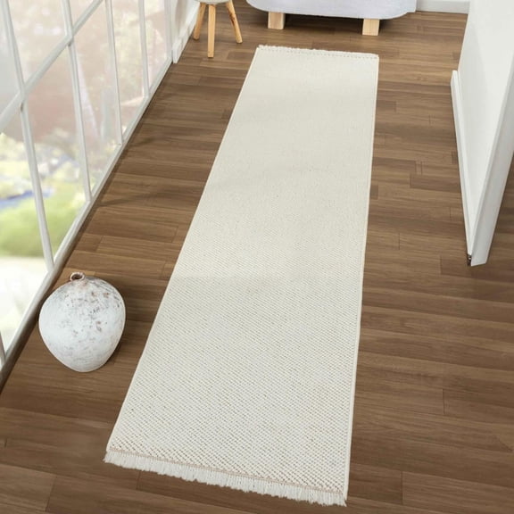Cream 2x8 Modern Abstract Area Rug