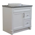thumbnail image 2 of Bellaterra Home 400700-37L-WH-GYRDL 37 in. Single Sink Vanity with Granite Top, White & Gray - Left Door & Round Left Sink, 2 of 14