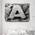 thumbnail image 1 of Letter A Tapestry, Vintage Featured A Letter My Name Old Motley Effects Artisan Typography Background, Wall Hanging for Bedroom Living Room Dorm Decor, 80W X 60L Inches, Silver, by Ambesonne, 1 of 2