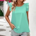 thumbnail image 4 of Posijego Women's Summer Ruffle Tank Tops Cross Back Beach Casual Tanks Summer Loose Sleeveless Shirt, 4 of 5