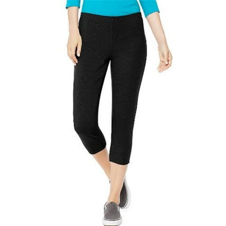 Design History Black Stretch Jersey - O9293 Womens Stretch Jersey Capri, Black - Medium