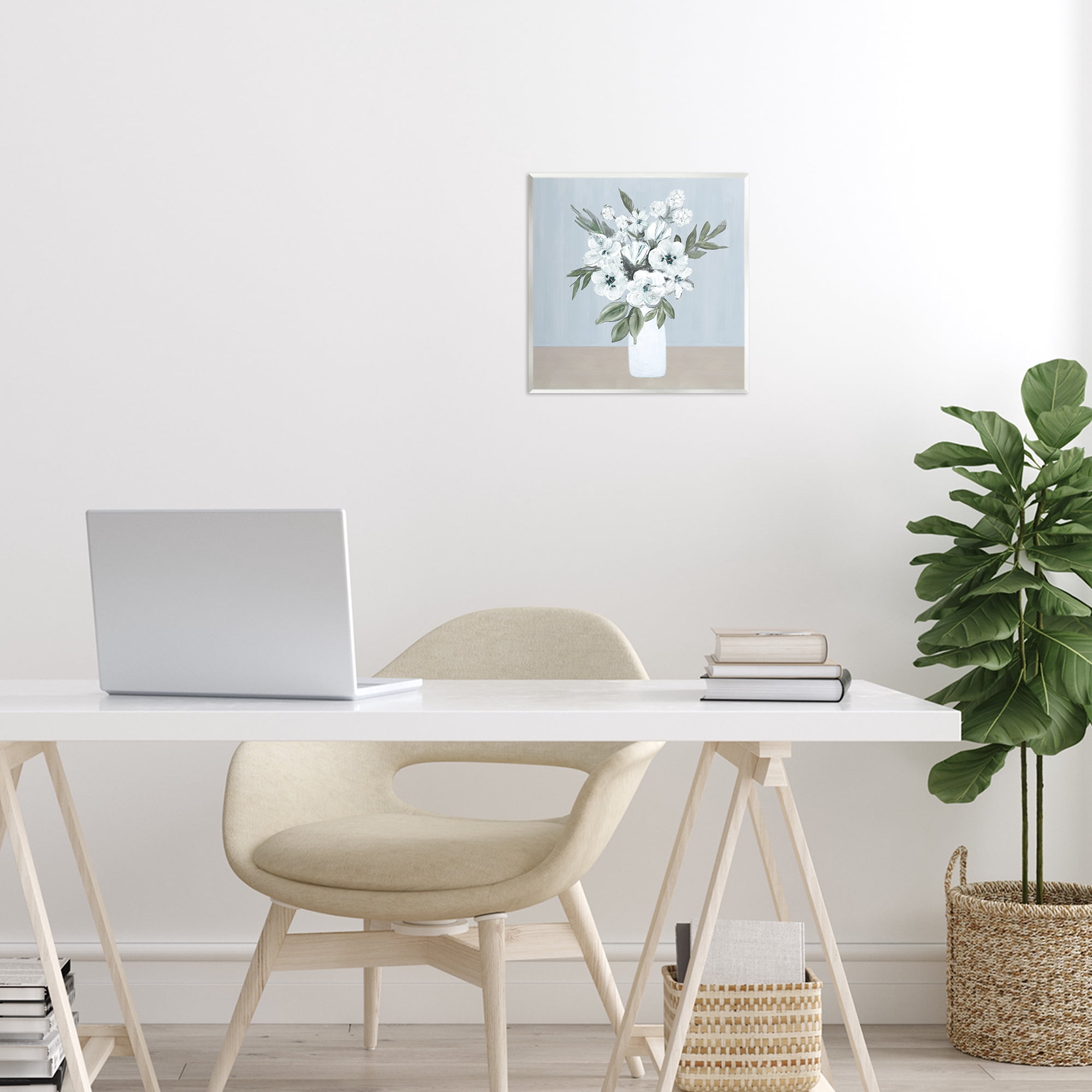 Stupell Industries Cerulean & White Blooms Wall Plaque Art, design by Marilyn Dunlap