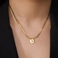 thumbnail image 2 of Skyrim A-Z Initial Letter Round Pendant Necklace Women Stainless Steel Snake Chain Choker Alphabet Jewelry Mother's Day GiftV&40-45cm Gao Jinjia LED, 2 of 2