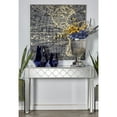 thumbnail image 3 of DecMode 47" x 32" Silver Glass Mirrored Geometric Console Table with Circular Panel Inlay, 1-Piece, 3 of 13