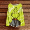 thumbnail image 2 of Womens Christmas Shirts Printed Shirtss Loose Soft Long Sleeve Tops Fluorescent Green Medium, 2 of 4
