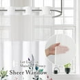 thumbnail image 2 of No Hook Eucalyptus Shower Curtain,Snap-in Fabric Liner Set,with See Through Top Window, 72x74 inch, 2 of 6