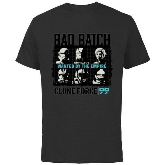 Star Wars The Bad Batch Clone Force 99 Wanted by the Empire - Short Sleeve Cotton T-Shirt for Adults - Customized-Black