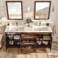thumbnail image 6 of Eviva Lugano 60" Rosewood Modern Double Sink Bathroom Vanity w/ White Integrated Top, 6 of 7