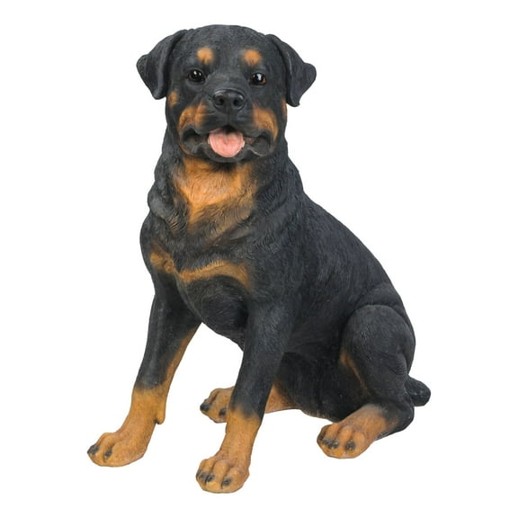 Hi-Line Gifts 20.75" Sitting Rottweiler Dog Outdoor Garden Statue
