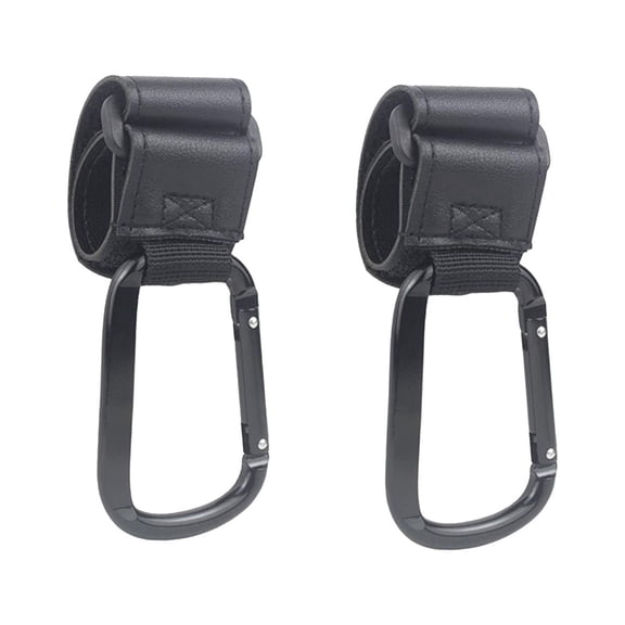LeeQinersw 2 pcs Stroller Hooks Clip Universal Pram Hooks for Hanging Bags, Stroller Hooks, Black