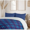 thumbnail image 6 of Ambesonne Navy Plaid Duvet Cover Sets, Classical Fashion Motif, 2-Queen, Dark Indigo Sea Blue, 6 of 7
