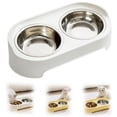 thumbnail image 2 of Bol pour Animaux Anti-Déversement, Mangeoire Double en Acier Inoxydable pour Chien, Conception Stable d'Alimentation avec Base en Caoutchouc, Bol Robuste pour Nourriture et Eau pour Animaux pour la Maison, Station d'Alimentation Propre à Finition Épurée, Cour et Jardin Intérieur Extérieur, 2 of 8