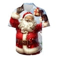 thumbnail image 5 of KeShDi Christmas Shirts Men's Printing Button Casual Short Sleeve Turndown Collar Blouse Shirt Multicolor 5X, 5 of 5