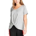 thumbnail image 4 of KOGMO Women's Raglan Sleeve Dolman Tunic Tshirt Top with Knot on Hemline, 4 of 6