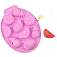 thumbnail image 2 of Multi-Use Grade Silicone Tray, Chocolate Candy Molds, Silicone Molds for Candles, Making Molds, 9X7X0.5 in 9-Cavity Fruit Themed Design Including Strawberry, Orange, Watermelon, 2 of 7