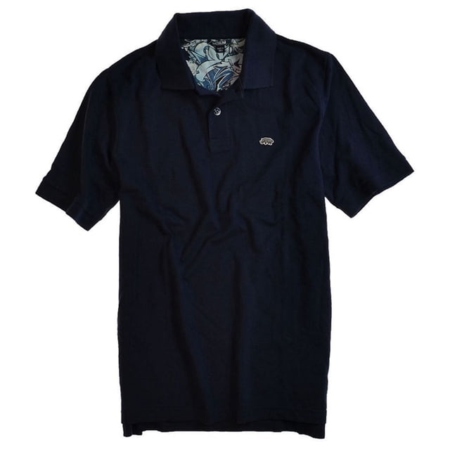 Ecko Unltd. Mens Wallburner Solid Color Rugby Polo Shirt, Blue, X-Small