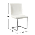 thumbnail image 4 of Newboti Furniture Set of 2 Padded White Leatherette Side Chairs with L-Shape Leg in Chrome Finish 12443, 4 of 5