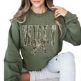 thumbnail image 3 of Camo Wifey Graphic Sweatshirt – Camouflage Bow Print Coquette Sweater for Brides & Wives, Casual Hunting Wife Pullover, 3 of 7