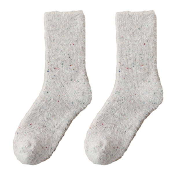 1 par de calcetines de invierno para mujer, muy elásticos y acogedores, gruesos, de forro polar de doble cara, cálidos y suaves.