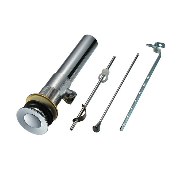 Purelux Conjunto De Tapón De Drenaje Para Fregadero De Baño Con Barra De Elevación Y Acabado Cromado Desbordamiento
