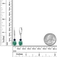thumbnail image 2 of Gem Stone King 925 Sterling Silver Green Malachite and Blue Sapphire Dangle Earrings for Women with Lab Grown Diamond (5.73 Cttw, Oval 9X7MM), 2 of 3