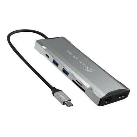 j5create - 4K60 Elite USB-C Triple-Monitor 10Gbps Mini Dock - Space Grey