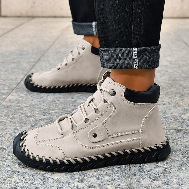 Chenyee Mens Leather Casual Shoes Comfortable Fashion Sneakers Loafers  Lightweight Dress Walking Driving Shoes