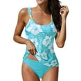 thumbnail image 1 of DPTALR Maillots de Bain Deux Pièces pour Femmes Été Plage Piscine Natation Maillots de Bain Hauts de Tankini pour Dames Grande Taille Bas, 1 of 4