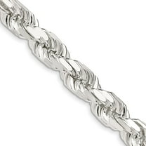 925 Sterling Silver Rope Chain Styles Necklace 9.5 mm Diamond-cut 30 inch