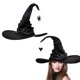 thumbnail image 2 of Juego de 2 sombreros de bruja para disfraz de mujer, hombre y adolescente, para decoración de fiesta de Halloween, con colgante de araña, color morado, 2 of 5