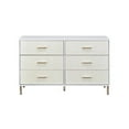 thumbnail image 2 of Emily 47 Inch Wood Side Dresser with 6 Drawers Metal Bar Handles White, 2 of 6