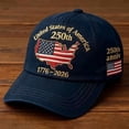 thumbnail image 4 of NIEWTR Eagles Hat 250 Anniversary USA Cap Adjustable Baseball Hat Embroidered American Flag Bald Eagle Patriotic 1776-2026 Men Women(A-Navy,One Size), 4 of 4