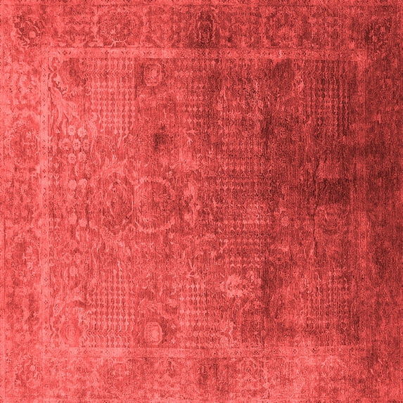Ahgly Company Indoor Square Oriental Red Industrial Area Rugs, 7' Square