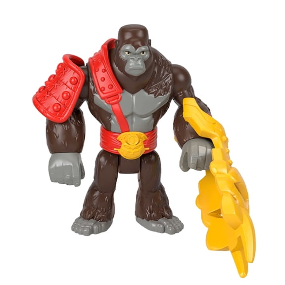 Replacement Part for Fisher-Price Imaginext Gorilla Fortress Playset - HML57 - GYX00 ~ Replacement Posable Gorilla King with Arm Shield, Shoulder Holster and Yellow Weapon ~ Works well with other sets
