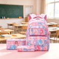 thumbnail image 2 of Star Gradient Print Backpack 3 in 1 Set, Water Resistant Lightweight School Bookbag with Lunch Bag and Pencil Case for Elementary Students, 2 of 3