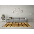 thumbnail image 3 of Ahgly Company Indoor Square Checkered Brown Modern Area Rugs, 6' Square, 3 of 4