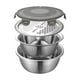 thumbnail image 2 of Stainless Steel Basin Kitchen Multifunctional Vegetable Washing Basin Household Vegetable Washing Grater Basin Soup Basin Four Piece SetFeatures:Quantity: 1 pcMaterial: Stainless steelColor: Sil, 2 of 6