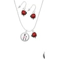 thumbnail image 2 of Delight Jewelry Silvertone Domed Ballet Dance Instructor Red Lucky Ladybug Necklace and Dangle Earrings Set, 2 of 6