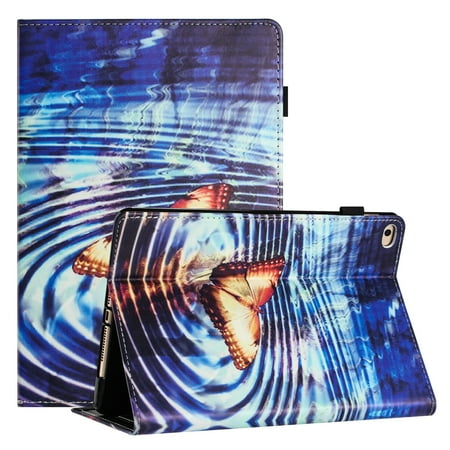TECH CIRCLE Wallet Case For iPad Mini 5/4/3/2/1,PU Leather Folio Smart Stand Case with Pencil Holder Auto Wake Sleep Hand Strap Magnectic Cover,Butterfly