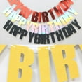 thumbnail image 3 of Happy Birthday Banner, Fairy String Lights Hanging Birthday Sign , Birthday Bunting Banner Garland 2m Happy Birthday Paper Banners Wall Hanging Bunting Garland Home Party Decor, 3 of 7