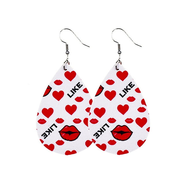 Jusqu'à 65% de Rabais Boucles d'Oreilles Saint Valentin Coeur Amour Lèvres Rouges Double Face Boucles d'Oreilles Boucles d'Oreilles Bijoux sur l'Autorisation
