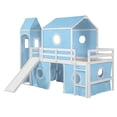 thumbnail image 4 of Miekor Furniture Twin Size Loft Bed with Slide Pink Tent and Tower - Blue MK2244, 4 of 12