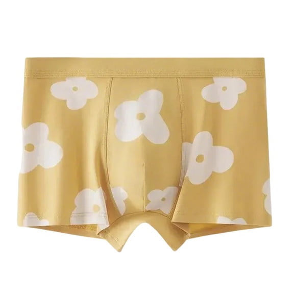 Maoxin Mens Underwear Digital Printing Breathable Close Fitting Underpants Comfortable Boxers Man Underwear Yellow 2XL