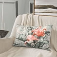 thumbnail image 5 of Uemuo Tropical With Flamingos Print Throw Pillow Case – Cozy & Soft Cushion Cover, Hypoallergenic Pillow Case for Sleeping, Perfect for Women with Envelope Closure-16"x24", 5 of 6