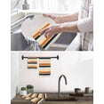 thumbnail image 5 of Orange Blue Stripe Kitchen Dish Towels for Drying Dishes Set of 3, Minimalist Farmhouse Stripes Waffle Weave Microfiber Hand Tea Bathroom Towels Quick Dry & Absorbent Towel 12x12, 5 of 7