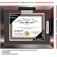 thumbnail image 2 of Creative Picture Frames 11" x 14" Stainless Steel Finish Diploma Frame with Black Mat to Hold 8.5 by 11-inch Graduation Documents w/Stand and Wall Hanger, 2 of 9