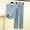 Light Blue, variant on ZZwxWA Womens 2 Piece Outfits Summer Sloucthy Homewear Casual Cap Sleeve V Neck Tops with Flowy Palazzo Pants Pajama Sets