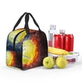 thumbnail image 5 of Honeii Tennis Ball On Fire And Water Print Lunch Bag Women, Lunch Box Lunch Bag for Women Adult Men, Small Leakproof Cute Lunch Tote Large Capacity Reusable, 5 of 8